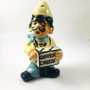 Kitschy Grated Cheese Shaker Man Organ Grinder Made in Japan Kitchen Collectible